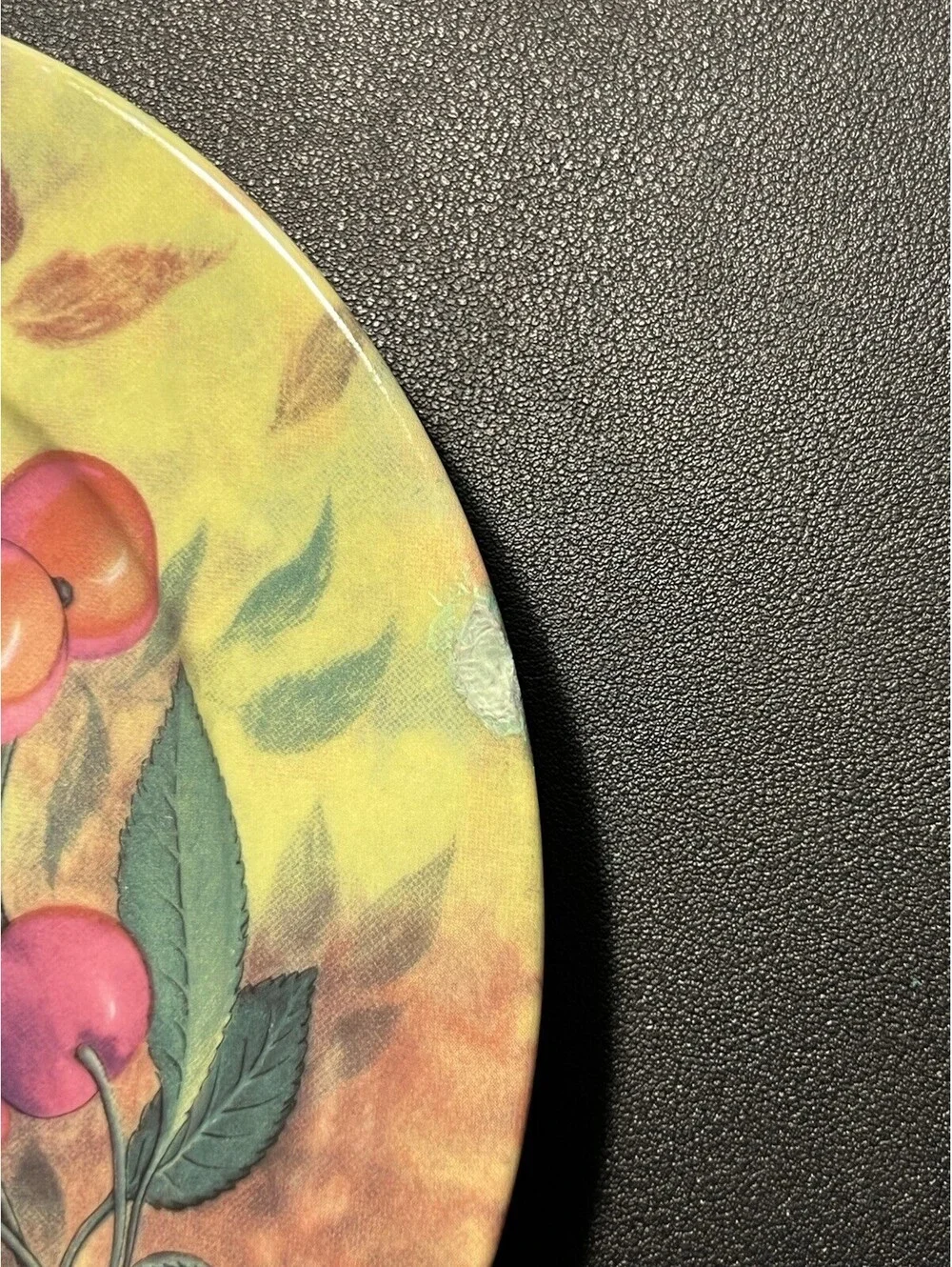 Godinger Email de Limoges 1980s 8 Fruit Salad Plates Hand Painted Marino, 7.5”